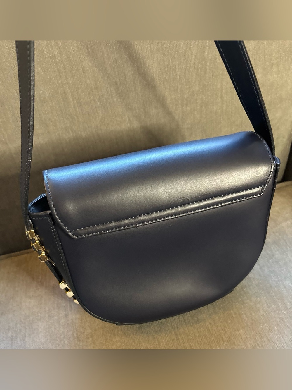 A. Bellucci Dark Navy Leather Crossbody Saddlebag GUC - Beautiful leather*** - Picture 6 of 13